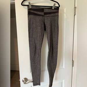 Lululemon wunder under leggings rare herringbone chocolate brown heathered
